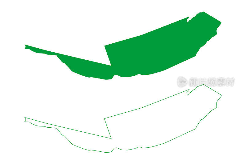 波科das Trincheiras市(Alagoas州，巴西市政当局，巴西联邦共和国)地图矢量插图，潦草素描波科das Trincheiras地图